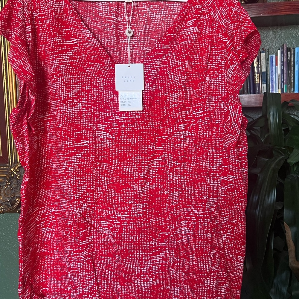 Grand & Greene Red Textured Blouse